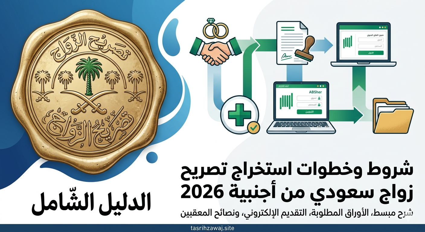 شروط وخطوات استخراج تصريح زواج سعودي من أجنبية 2026