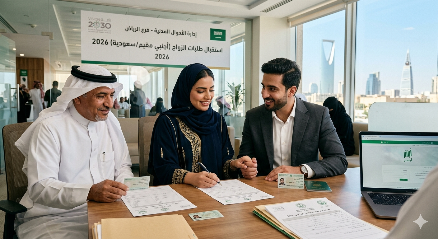 ​زواج سعودية من أجنبي مقيم 2026: الأوراق والخطوات اللازمة بالتفصيل